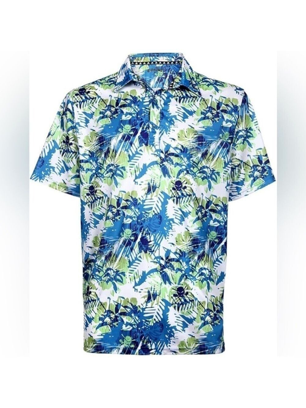Tattoo Aloha Floral Hawaii Hawaiian Tropical Vacation Cruise Golf Shirt